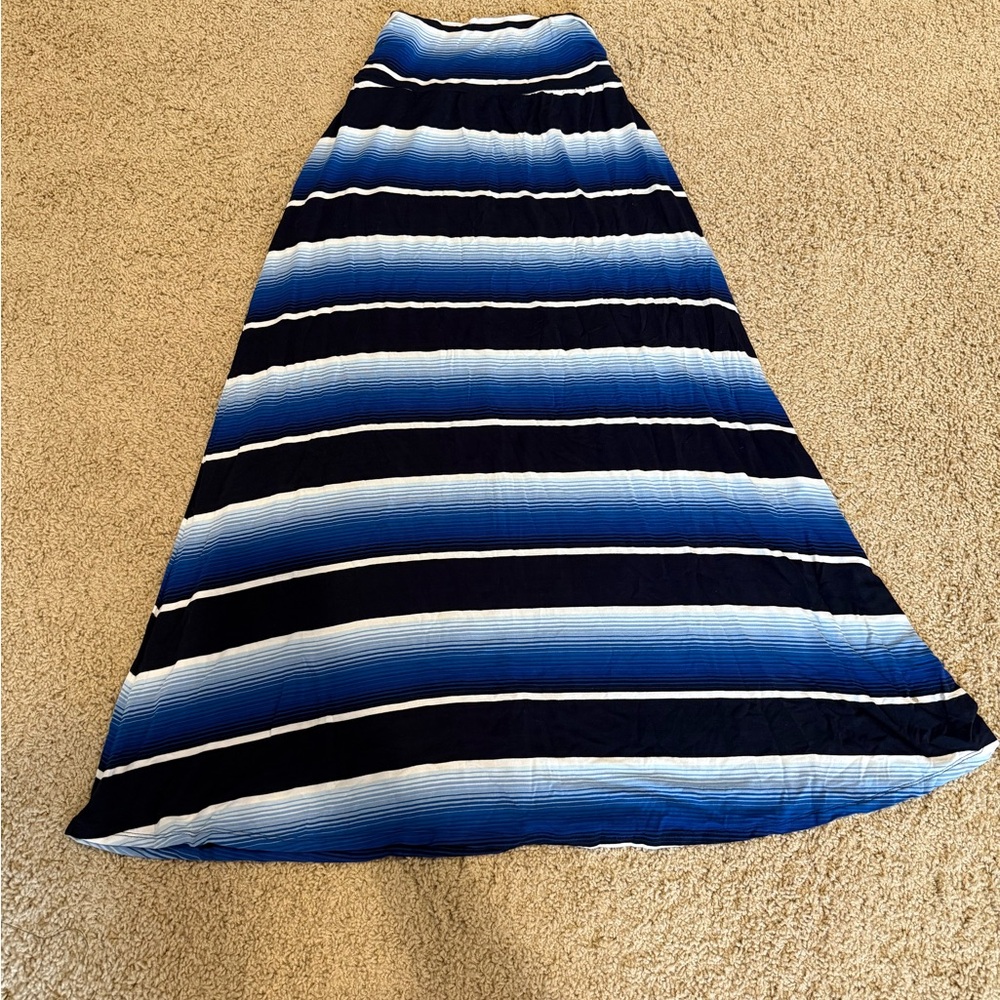 Merona Navy and White Maxi Skirt